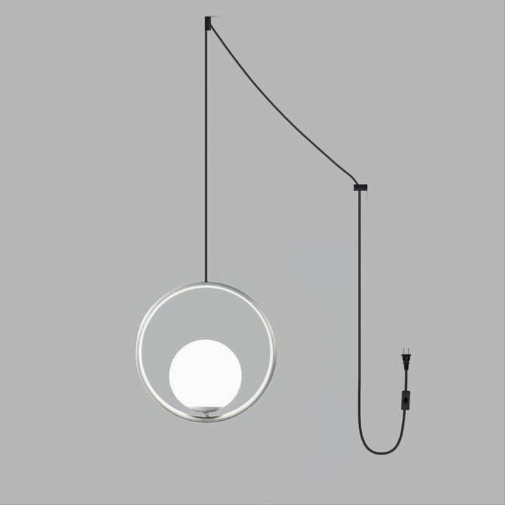 Artisan Glass Orb Brass Pendant Light