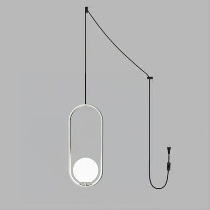 Artisan Glass Orb Brass Pendant Light