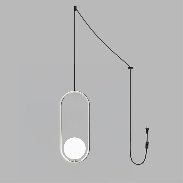 Artisan Glass Orb Brass Pendant Light