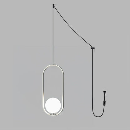 Artisan Glass Orb Brass Pendant Light