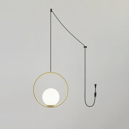 Artisan Glass Orb Brass Pendant Light