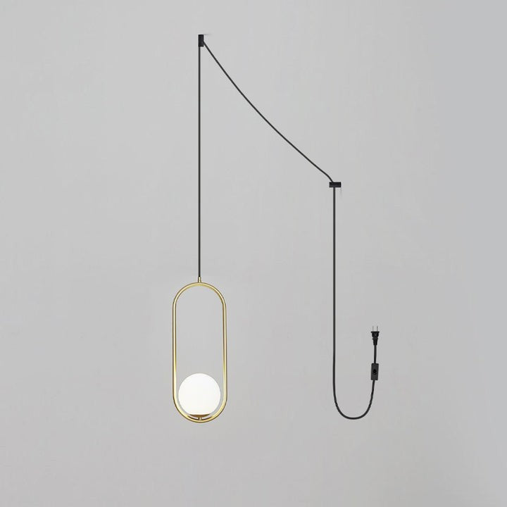 Artisan Glass Orb Brass Pendant Light