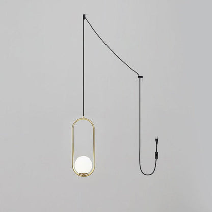 Artisan Glass Orb Brass Pendant Light