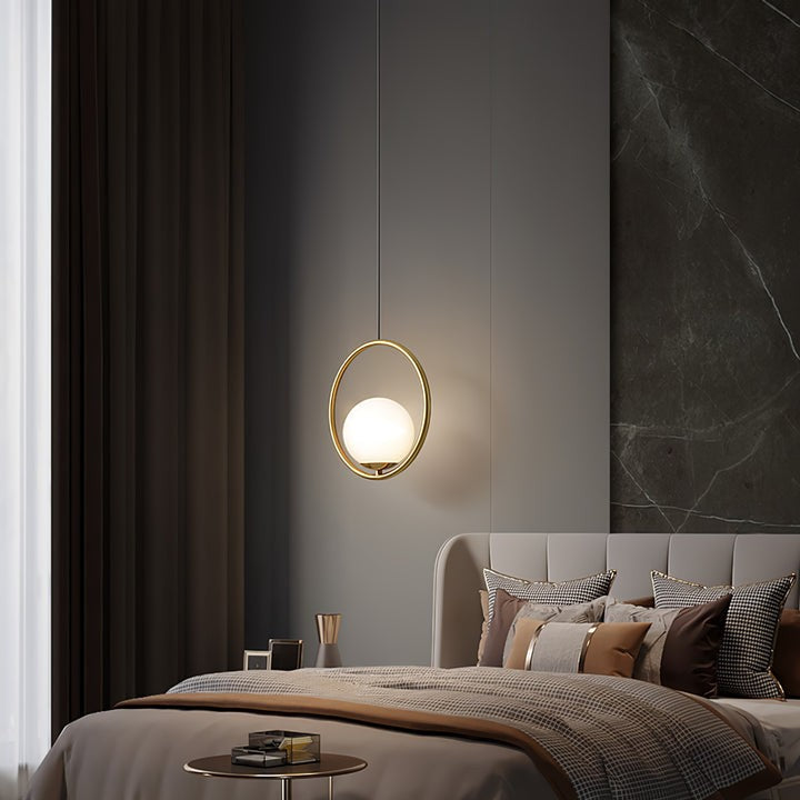 Artisan Glass Orb Brass Pendant Light