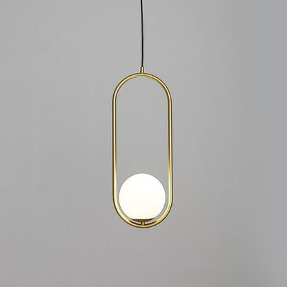 Artisan Glass Orb Brass Pendant Light