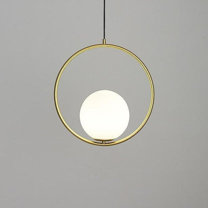 Artisan Glass Orb Brass Pendant Light