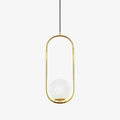 Artisan Glass Orb Brass Pendant Light