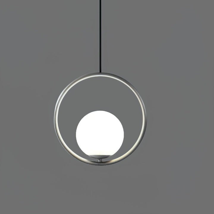 Artisan Glass Orb Brass Pendant Light