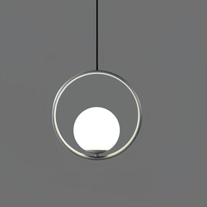 Artisan Glass Orb Brass Pendant Light