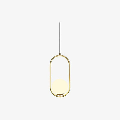Artisan Glass Orb Brass Pendant Light