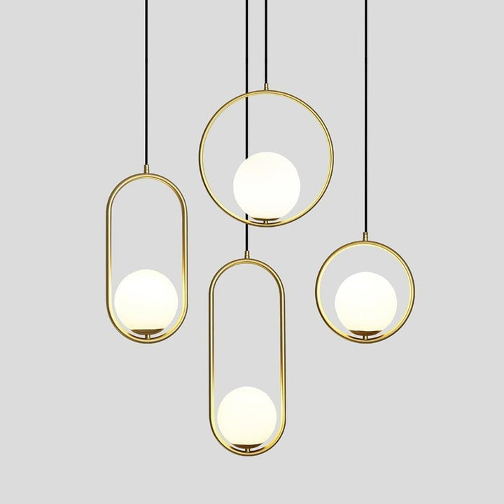 Artisan Glass Orb Brass Pendant Light