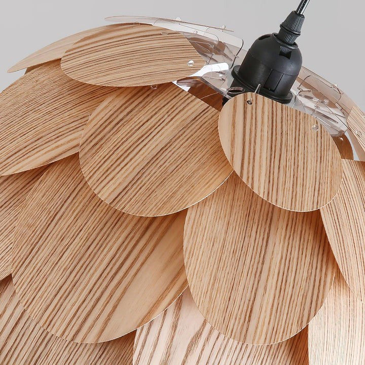 Ash Wood Pinecone Pendant Lamp – Nature-Inspired Ceiling Light