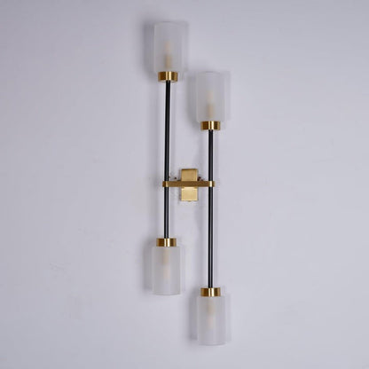 Asymmetric 4-Light Brass Wall Sconce