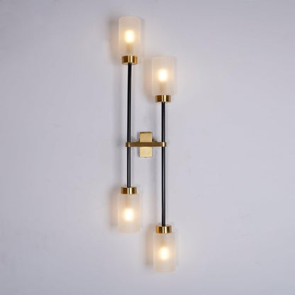 Asymmetric 4-Light Brass Wall Sconce