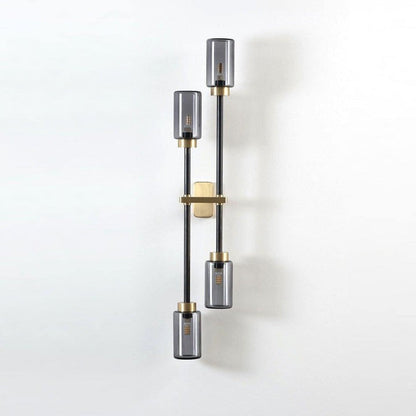 Asymmetric 4-Light Brass Wall Sconce