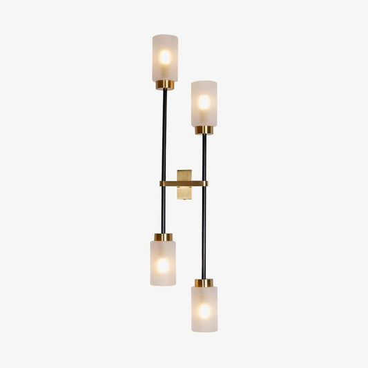 Asymmetric 4-Light Brass Wall Sconce