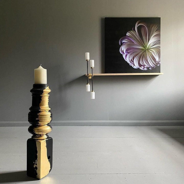 Asymmetric 4-Light Brass Wall Sconce