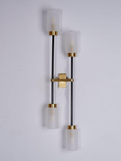 Asymmetric 4-Light Brass Wall Sconce
