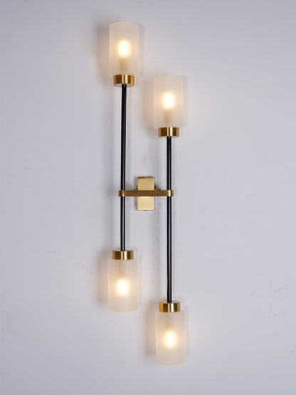 Asymmetric 4-Light Brass Wall Sconce