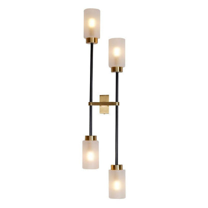 Asymmetric 4-Light Brass Wall Sconce