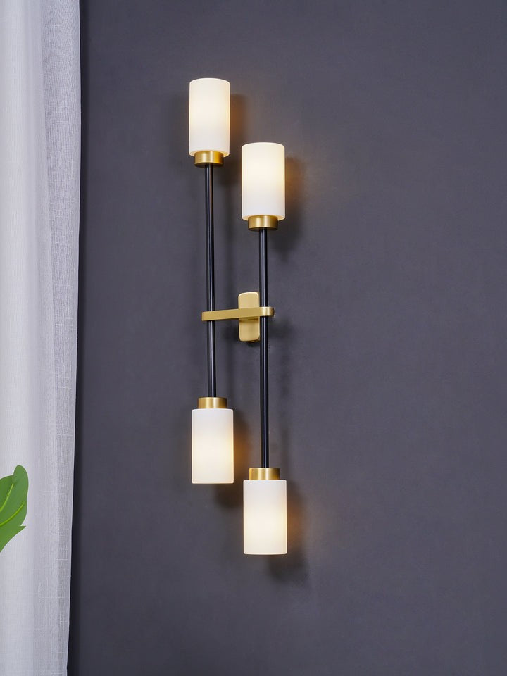 Asymmetric 4-Light Brass Wall Sconce