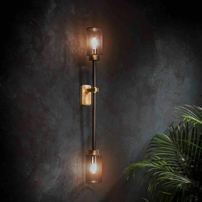 Asymmetric 4-Light Brass Wall Sconce