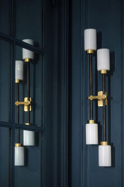 Asymmetric 4-Light Brass Wall Sconce