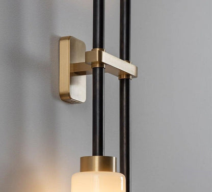 Asymmetric 4-Light Brass Wall Sconce