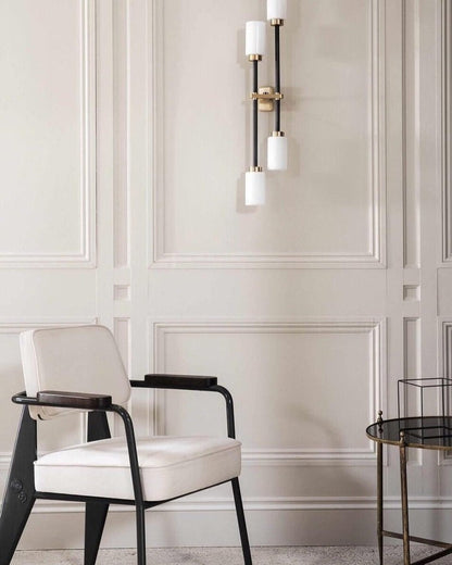 Asymmetric 4-Light Brass Wall Sconce