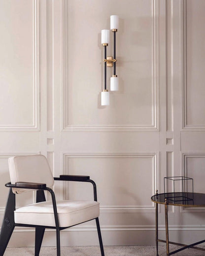 Asymmetric 4-Light Brass Wall Sconce