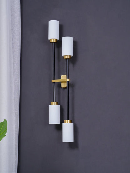 Asymmetric 4-Light Brass Wall Sconce