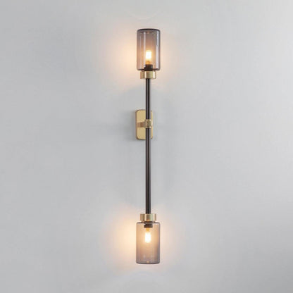Asymmetric 4-Light Brass Wall Sconce