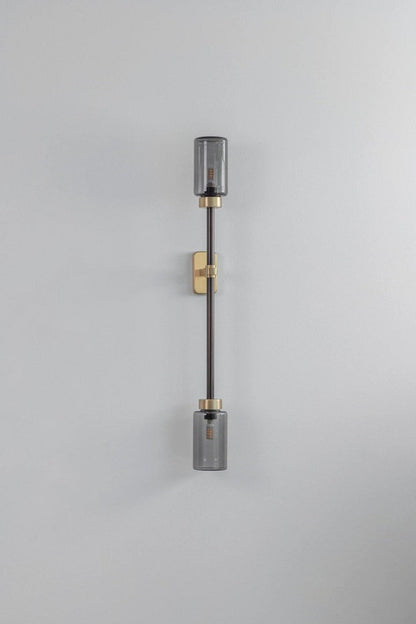 Asymmetric 4-Light Brass Wall Sconce