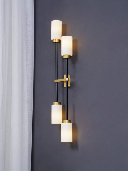 Asymmetric 4-Light Brass Wall Sconce