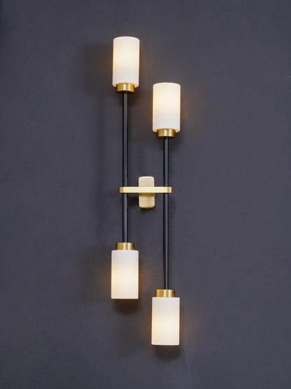 Asymmetric 4-Light Brass Wall Sconce
