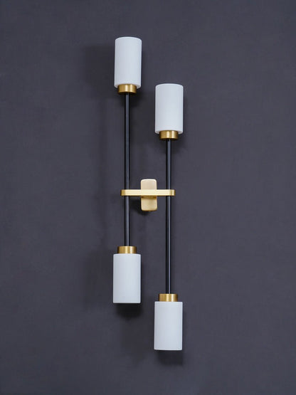 Asymmetric 4-Light Brass Wall Sconce