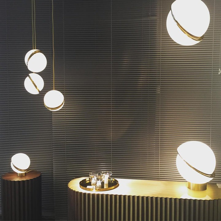 Asymmetrical Crescent Sphere LED Table Lamp