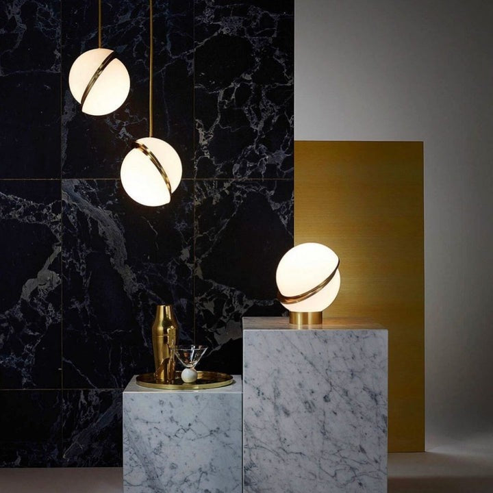 Asymmetrical Crescent Sphere LED Table Lamp