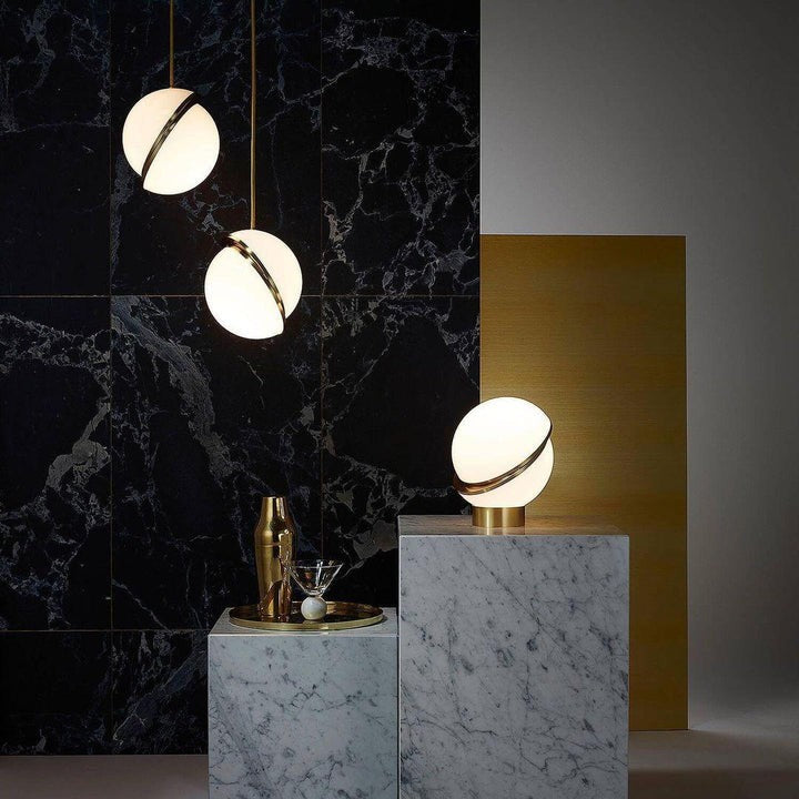 Asymmetrical Crescent Sphere LED Table Lamp