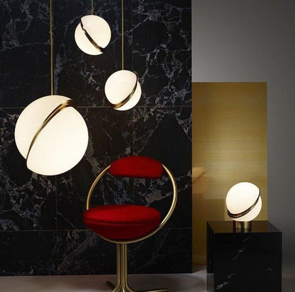 Asymmetrical Crescent Sphere LED Table Lamp