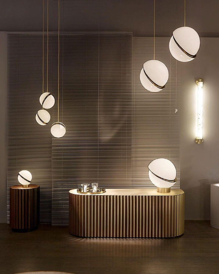 Asymmetrical Crescent Sphere LED Table Lamp