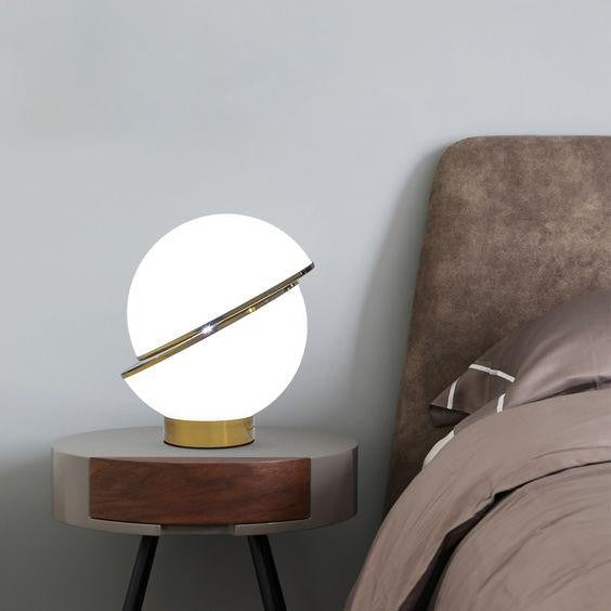 Asymmetrical Crescent Sphere LED Table Lamp