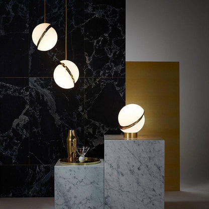 Asymmetrical Crescent Sphere LED Table Lamp