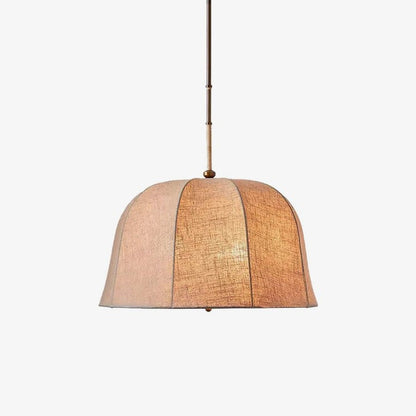 Beige Handcrafted Linen Pendant Light Fixture