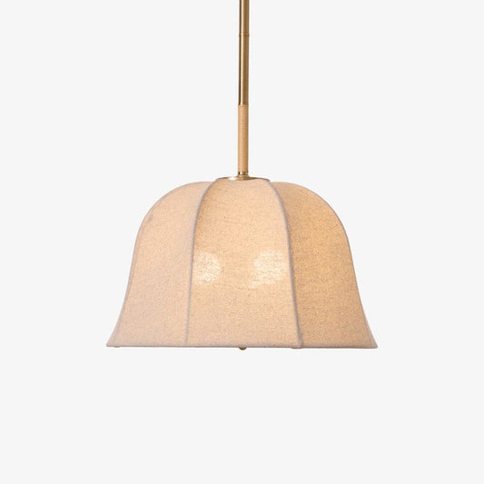 Beige Handcrafted Linen Pendant Light Fixture