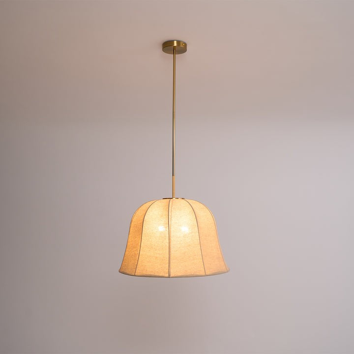 Beige Handcrafted Linen Pendant Light Fixture
