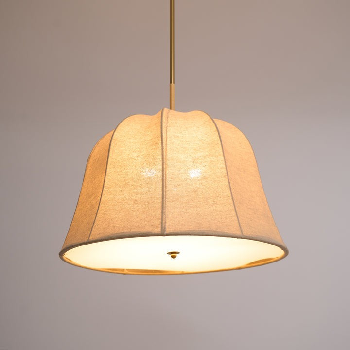 Beige Handcrafted Linen Pendant Light Fixture