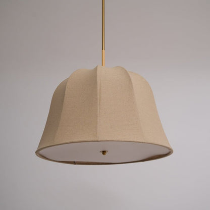 Beige Handcrafted Linen Pendant Light Fixture