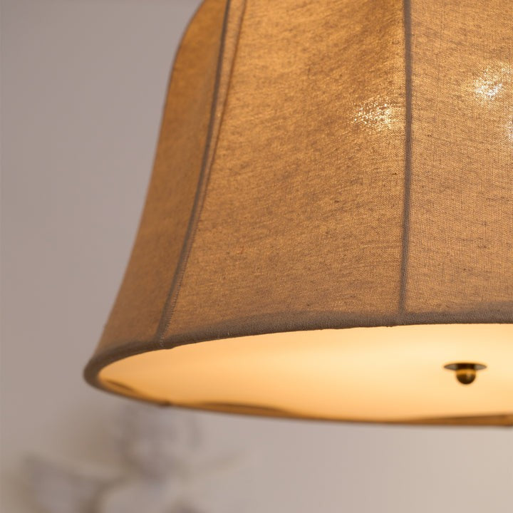 Beige Handcrafted Linen Pendant Light Fixture