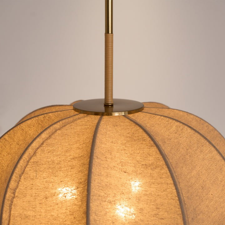 Beige Handcrafted Linen Pendant Light Fixture